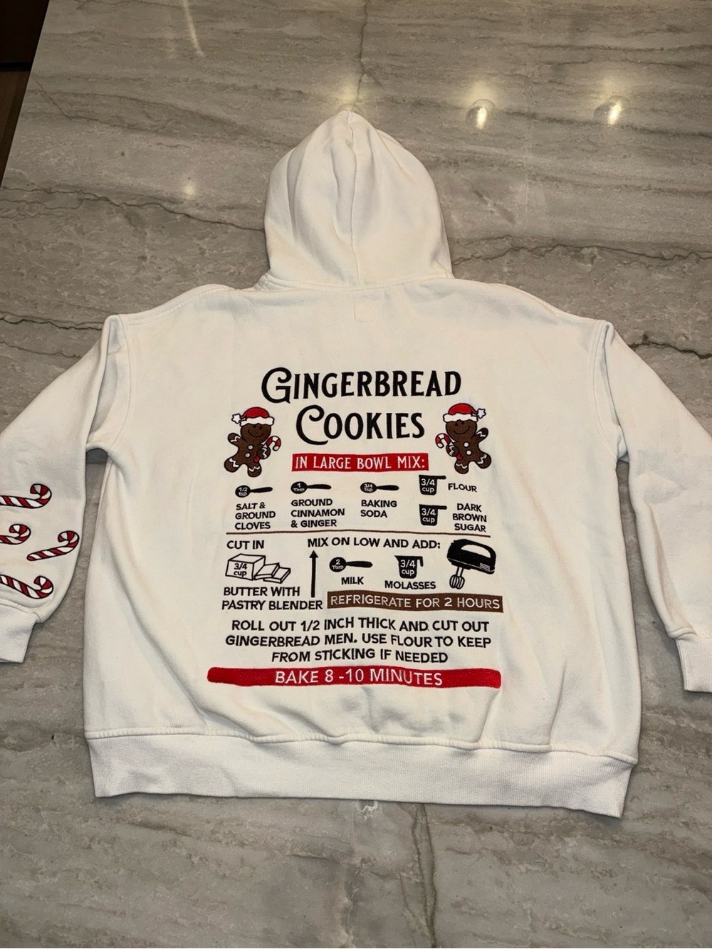 Sun-kissed Coconut Gingerbread Cookies Graphic Hoodie - White